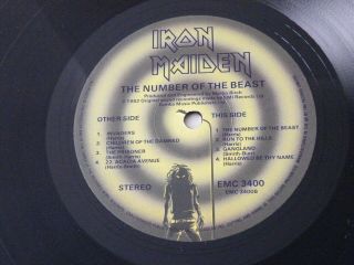 IRON MAIDEN ' THE NUMBER OF THE BEAST ' LP UK EMI RECORDS 1982 LP PICTURE INNER 5