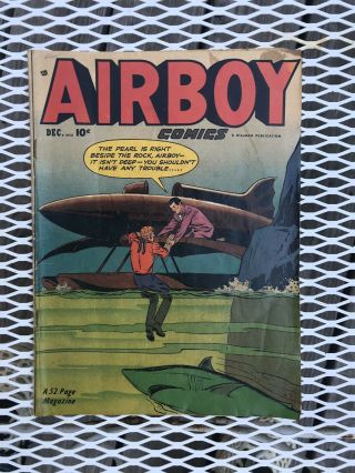 1950 Airboy Comics Vol.  7 11 Shark Cover Golden Age Hillman Periodicals Inc.