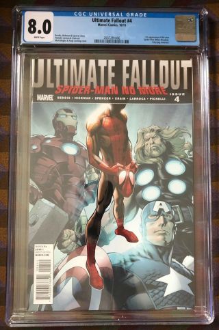 Ultimate Fallout 4 Cgc 8.  0 1st App.  Of Spider - Man Miles Morales White Pages