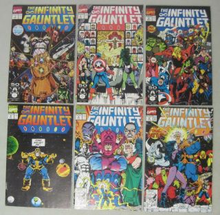 Complete Set Of The Infinity Gauntlet 1 - 6 Marvel Comics George Perez Thanos