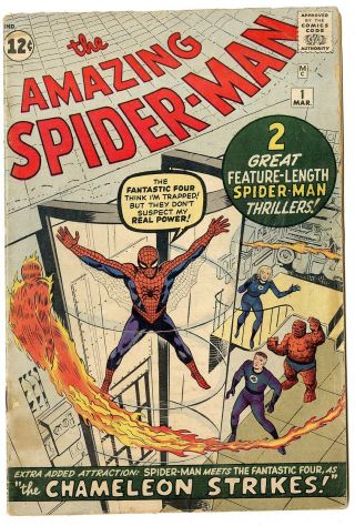 Spider - Man 1 G/vg 3.  0 Off - White Pages Origin Retold Ff Marvel 1963