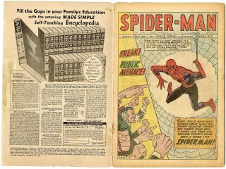 Spider - Man 1 G/VG 3.  0 off - white pages Origin Retold FF Marvel 1963 4