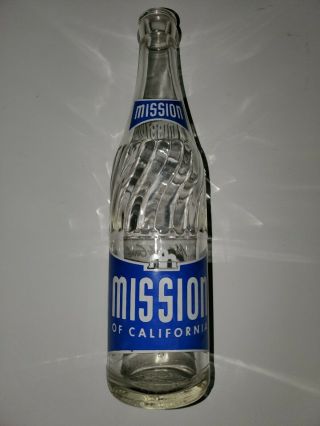 Vintage 1956 Mission Of California 12 Oz.  Soda Bottle - Los Angeles