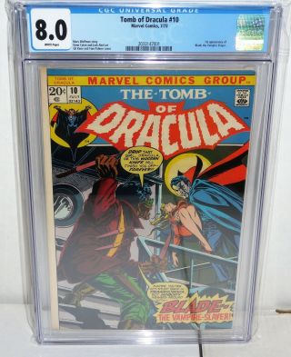 Tomb Of Dracula 10 Cgc 8.  0 1st Appearance Of Blade The Vampire Slayer Comic