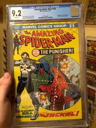 The Spider - Man 129 1st Appearance Punisher Cgc 9.  2 White Pages