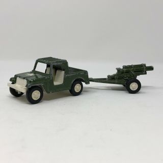 Vintage Tootsietoy Military / Army Jeep And Howitzer (1969) Die Cast Usa