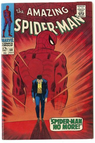 Spider - Man 50 Nm - 9.  2 White Pages 1st App.  The Kingpin Marvel 1967