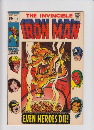 Invincible Iron Man 18 8.  0 Vf Marvel Silver Age Avengers Endgame Tony Stark