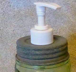 Unique Rustic Barn Roof Gray Mason Jar Soap Lotion Dispenser Lid White Pump