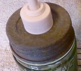 Unique Rustic Barn Roof Gray MASON Jar Soap Lotion Dispenser LID White PUMP 3