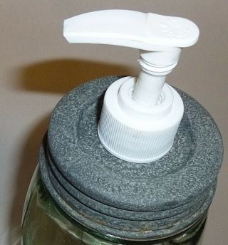 Unique Rustic Barn Roof Gray MASON Jar Soap Lotion Dispenser LID White PUMP 5