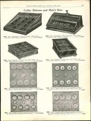 1915 Advertisement Krementz Store Display Case Showcase Collar Button