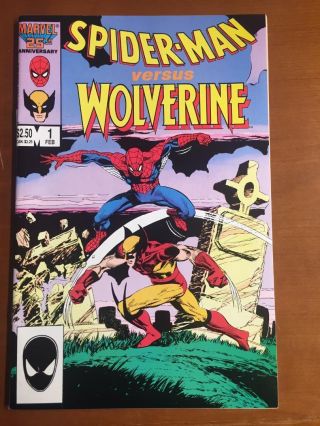 Spider - Man Vs Wolverine 1,  Marvel Comics (1986),  Nm Shape