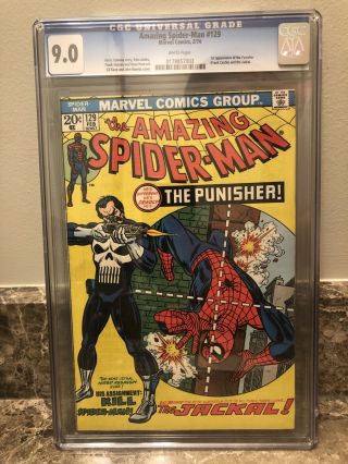 Spider - Man 129 Cgc 9.  0 White Pgs,  1st Punisher