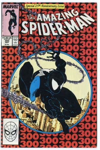 Spider - Man 300 Nm/mt 9.  8 White Pages 1st App.  Venom Marvel B 1988
