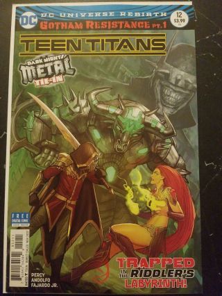 Teen Titans 12 1st Batman Who Laughs 1st Print Dark Knights Metal Tie In Key