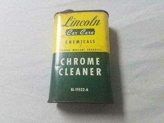 Vintage 1950s Lincoln Mercury Dealership Chrome Cleaner Tin Can