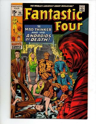 Fantastic Four 96 (mar 1970,  Marvel) Vf,  8.  5 " Mad - Thinker App.  "