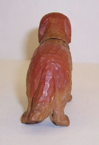 Vintage BLACK FOREST Carved Wood WOODEN ST.  BERNARD DOG Figure/Ornament 3