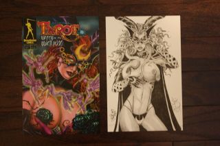 Tarot Witch Of The Black Rose 1 Variant 2nd Print Broadsword Jim Balent W/litho