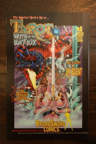 TAROT WITCH OF THE BLACK ROSE 1 Variant 2nd Print Broadsword Jim Balent w/LITHO 3
