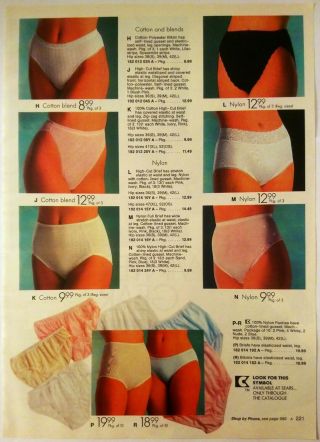 1990 Vintage Paper Print Ad Nylon Panties Cotton Brief Women Lingerie Underwear