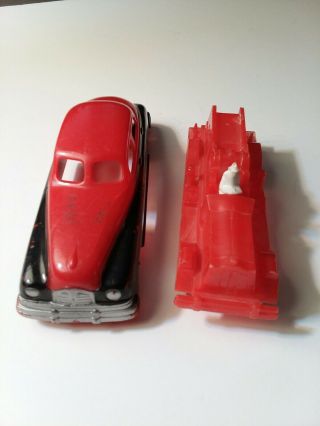 Hubley Kiddietoy Plastic Fire Chief Car And Unmarked Fire Truck With Man