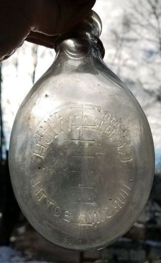 Vintage Glass Embossed,  8 Ounce,  Greenwich Nursing Baby Bottle,  murder bottle 2