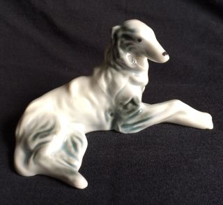 Vintage Porcelain Russian Wolfhound Grey/white Japan