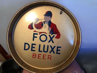 Fox Deluxe Beer Tray Peter Fox Brewing Chicago Il - Rare 1950 