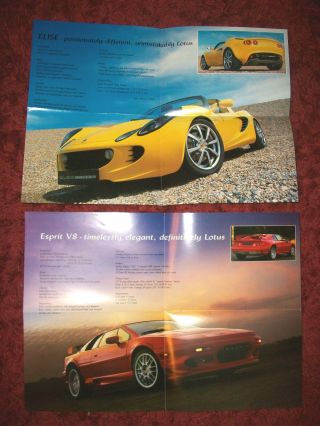 2 Lotus Single Sheet Sales Brochures Esprit V8 2004
