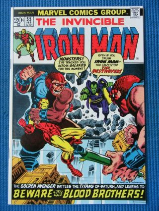 Invincible Iron Man 55 - (nm -) - 1st App Thanos,  Drax - - White Pages