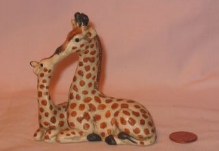 Vintage Ceramic/porcelain Mom And Baby Giraffe Figure; By Uctci Of Japan