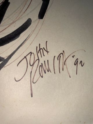 1992 John Romita Sr.  GREEN GOBLIN Spider - Man Sketch Autographed Framed 4