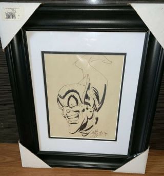 1992 John Romita Sr.  GREEN GOBLIN Spider - Man Sketch Autographed Framed 7