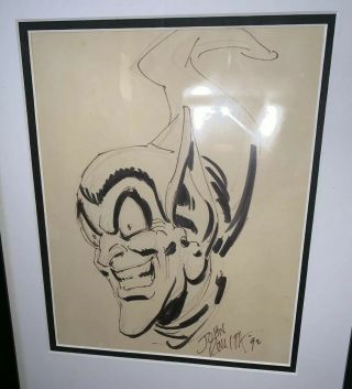 1992 John Romita Sr.  GREEN GOBLIN Spider - Man Sketch Autographed Framed 8