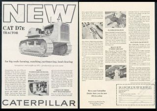 1962 Cat Caterpillar D7e Tractor Crawler Photo Vintage Print Ad