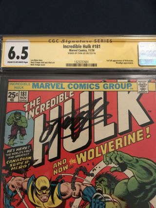 The Incredible Hulk 181 CGC SS 6.  5 Signed Stan Lee (Nov 1974,  Marvel) 2