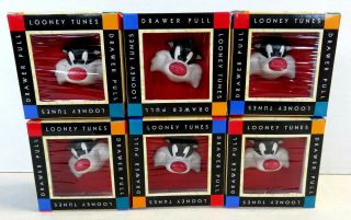 Sylvester The Cat Looney Tunes Dresser Drawer Knobs / Pulls Set Of 6 Wb Store