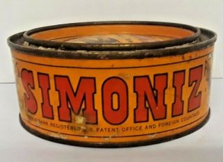Vintage Simoniz Auto Car Wax Tin Can Gas Oil Service Station