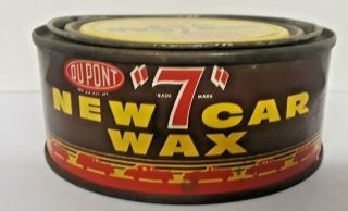 Vintage 7 Oz Dunlop Auto Car Wax Tin Can Gas Oil Service Station