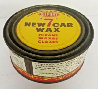 Vintage 7 Oz DUNLOP Auto Car Wax Tin Can Gas Oil Service Station 5