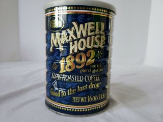 Vintage Maxwell House Coffee Can 100 Year Anniversary 1892 1 Lb.
