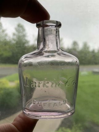 Antique Larkin Co.  Buffalo,  Ny York Amethyst Embossed Perfume Bottle