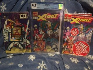 X - Force 1 Cgc 9.  8 Plus 10 Poly - Bagged Copies 2 Cards Of Each Card Negative Upc