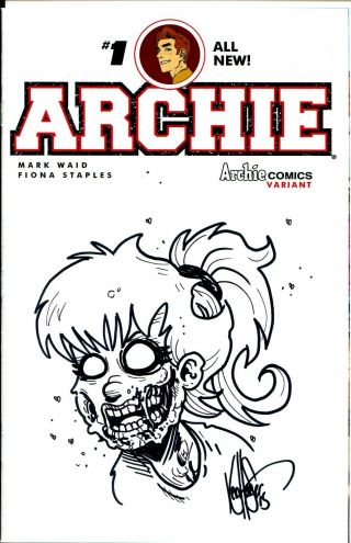 Archie 1 With Betty Zombie Sketch By Ken Haeser From Df