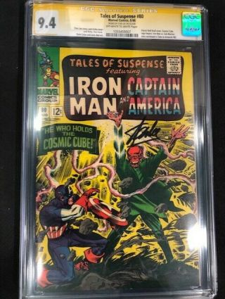 Tales Of Suspense 80 (1966) Cgc Ss 9.  4 Ow - White Signed By Stan Lee