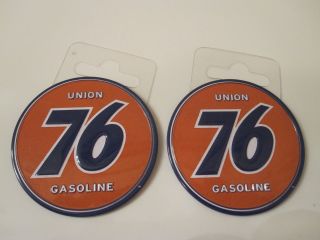 (2) Union 76 Gas & Oil Service Station Garage Metal 2 1/4 " Toolbox Magnets
