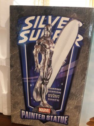Bowen Designs Chrome Silver Surfer Full Size Statue Signed Ap