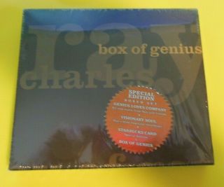Rare Starbucks 2005 Ray Charles Hear Music Box Of Genius 2 Cd Set,  Ray $5 Card